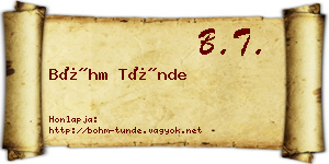 Bőhm Tünde névjegykártya