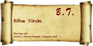 Bőhm Tünde névjegykártya