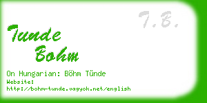 tunde bohm business card